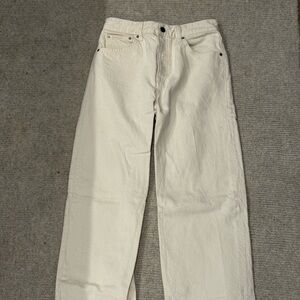 Zara Cream Relaxed Jeans